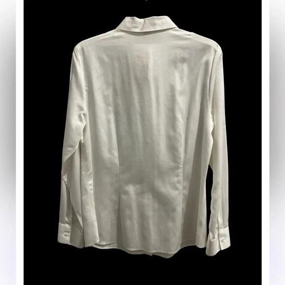 NewColdwater Creek Medium 10-12 White Oxford Button Down with Burgundy Cardigan - Picture 5 of 16